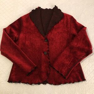 Vintage cardigan blazer lady coat. Reversible. Size XL